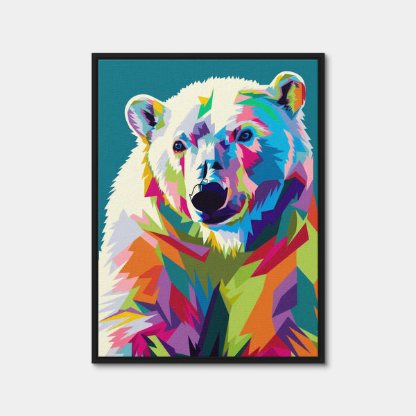Colorful Polar Bear Wall Art — Framed Canvas Format preview