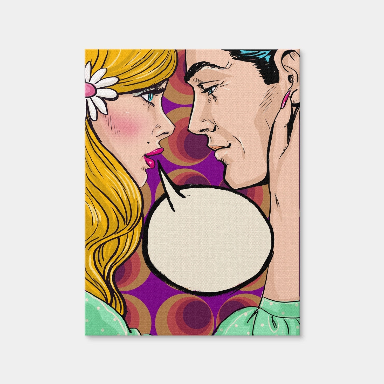 AUTO-MOCKUP WHITE | Comic First Kiss | 1 Piece | Gallery Wrap Canvas | group=3x4