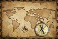 Compass and Map Wall Art