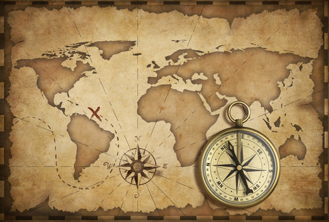 Compass and Map Wall Art