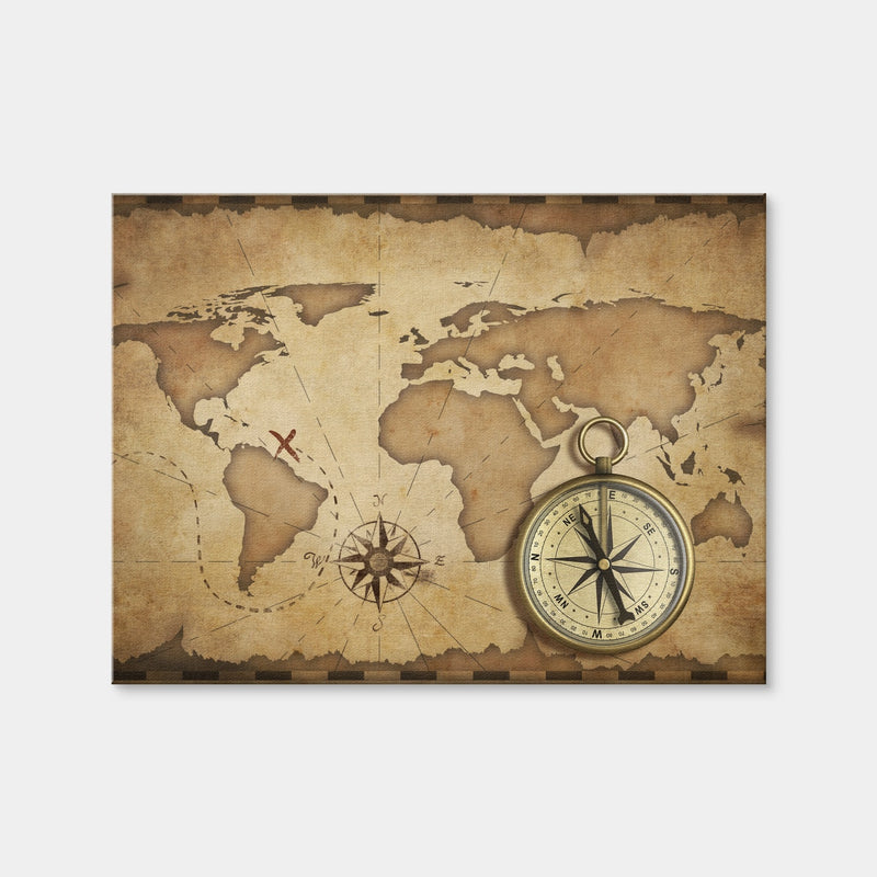 AUTO-MOCKUP WHITE | Compass and Map | 1 Piece | Gallery Wrap Canvas | group=4x3
