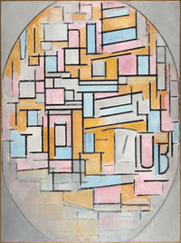 Compositie in ovaal met kleurvlakken Wall Art