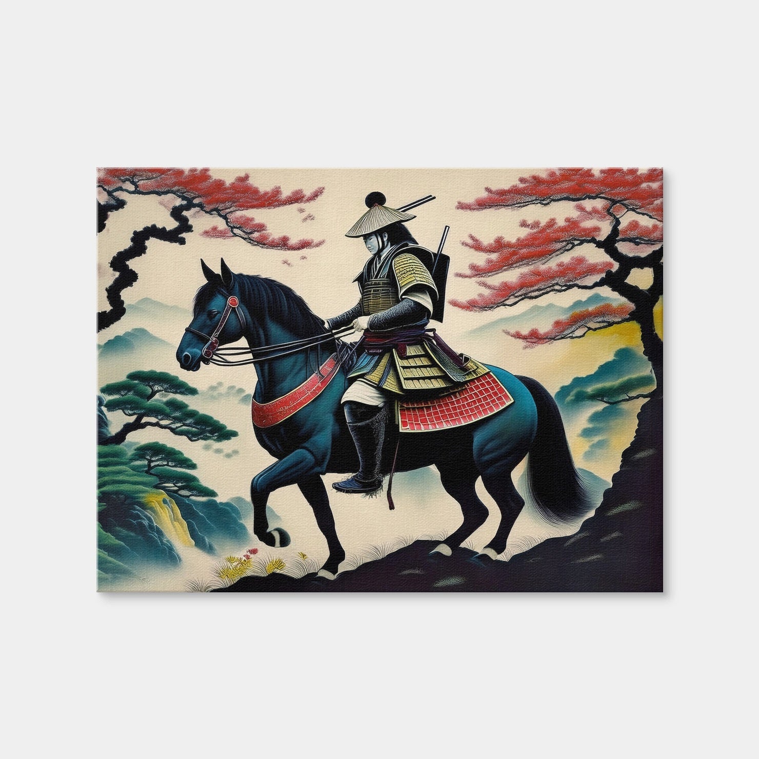 AUTO-MOCKUP WHITE | Contemporary Samurai Art | 1 Piece | Gallery Wrap Canvas | group=4x3