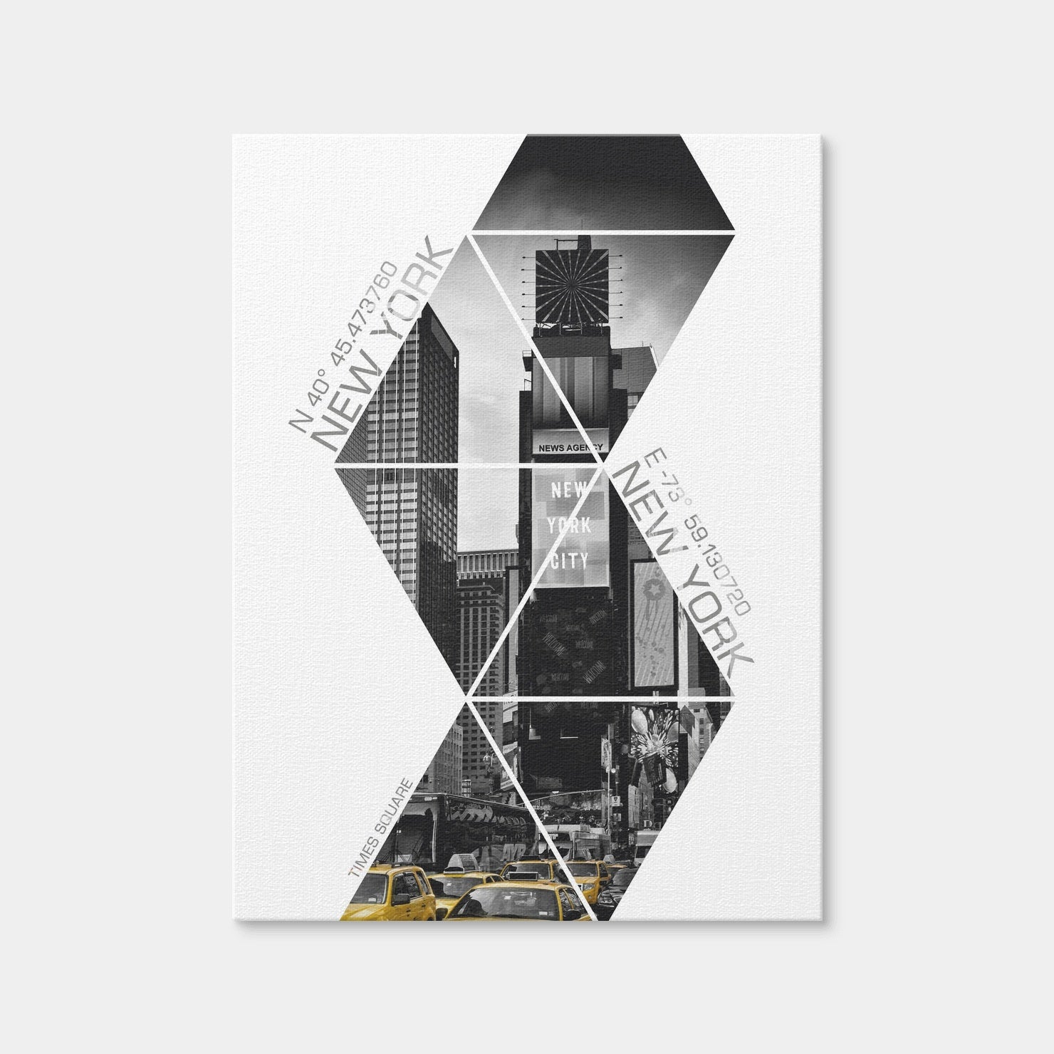 AUTO-MOCKUP WHITE | Coordinates New York City Times Square | 1 Piece | Gallery Wrap Canvas | group=3x4