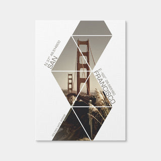 AUTO-MOCKUP WHITE | Coordinates San Francisco Golden Gate Bridge | 1 Piece | Gallery Wrap Canvas | group=3x4