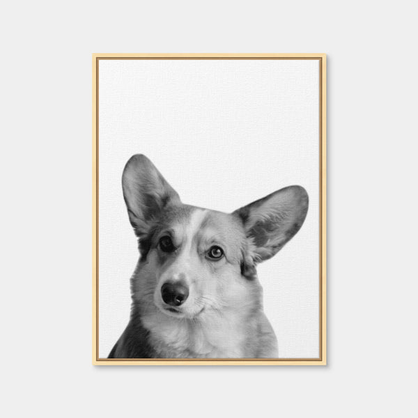 Corgi Dog Wall Art — Framed Canvas Format preview