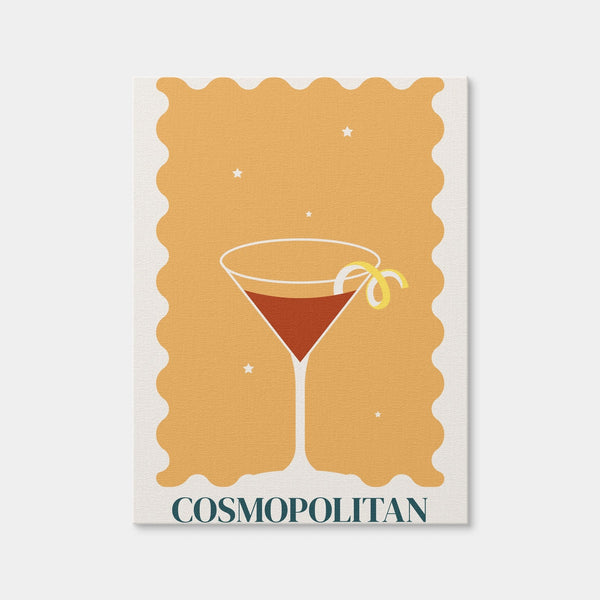 Cosmopolitan Retro Style Wall Art — Canvas Wrap Format preview