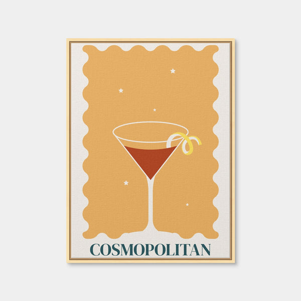 Cosmopolitan Retro Style Wall Art — Framed Canvas Format preview