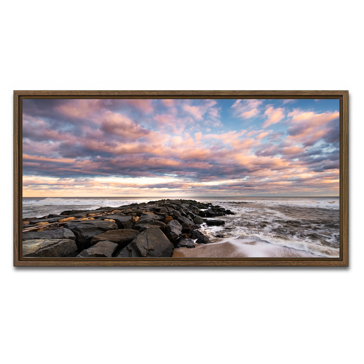 AUTO-MOCKUP WHITE | Cotton Candy | 1 Piece | Walnut Framed Canvas | group=2x1