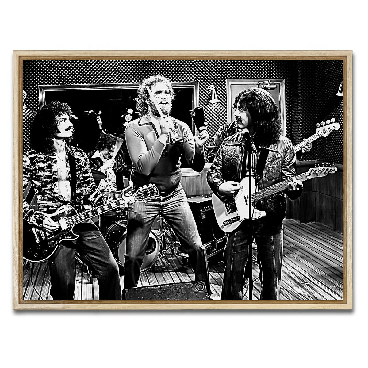 AUTO-MOCKUP WHITE | Cowbell Sketch Grayscale | 1 Piece | Natural Framed Canvas | group=4x3