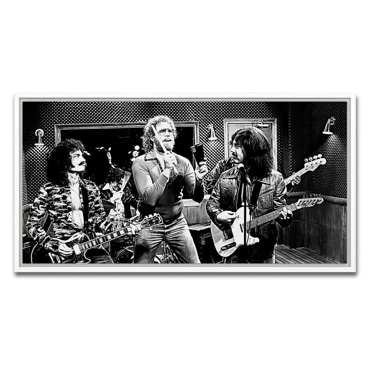 AUTO-MOCKUP WHITE | Cowbell Sketch Grayscale | 1 Piece | White Framed Canvas | group=2x1