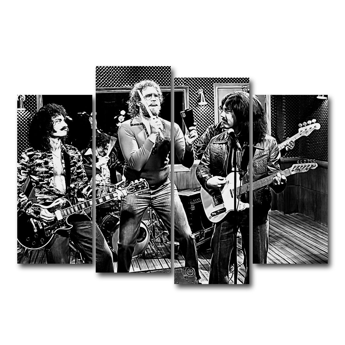 AUTO-MOCKUP WHITE | Cowbell Sketch Grayscale | 4 Piece | Gallery Wrap Canvas | group=4_normal