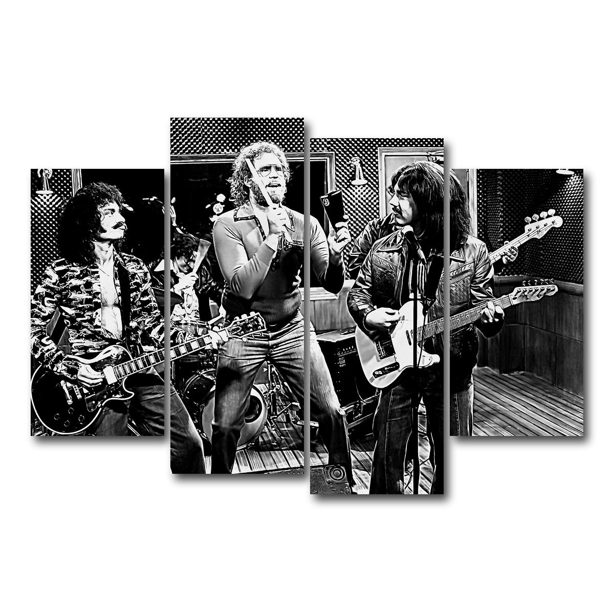 AUTO-MOCKUP WHITE | Cowbell Sketch Grayscale | 4 Piece | Gallery Wrap Canvas | group=4_short