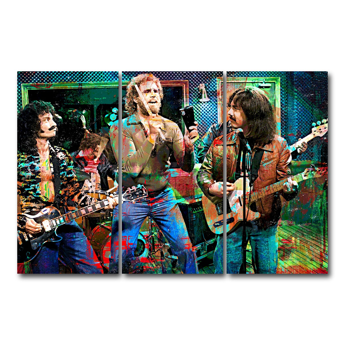 AUTO-MOCKUP WHITE | Cowbell Sketch | 3 Piece | Gallery Wrap Canvas | group=12x24