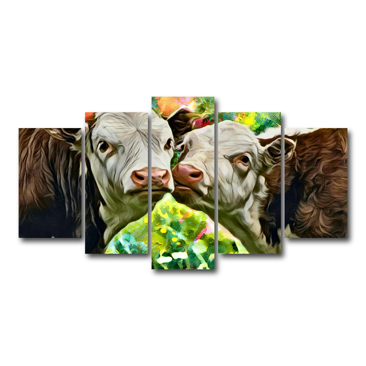AUTO-MOCKUP WHITE | Cows Abstract | 5 Piece | Gallery Wrap Canvas | group=5_normal