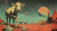 Cows abducted by aliens Wall Art