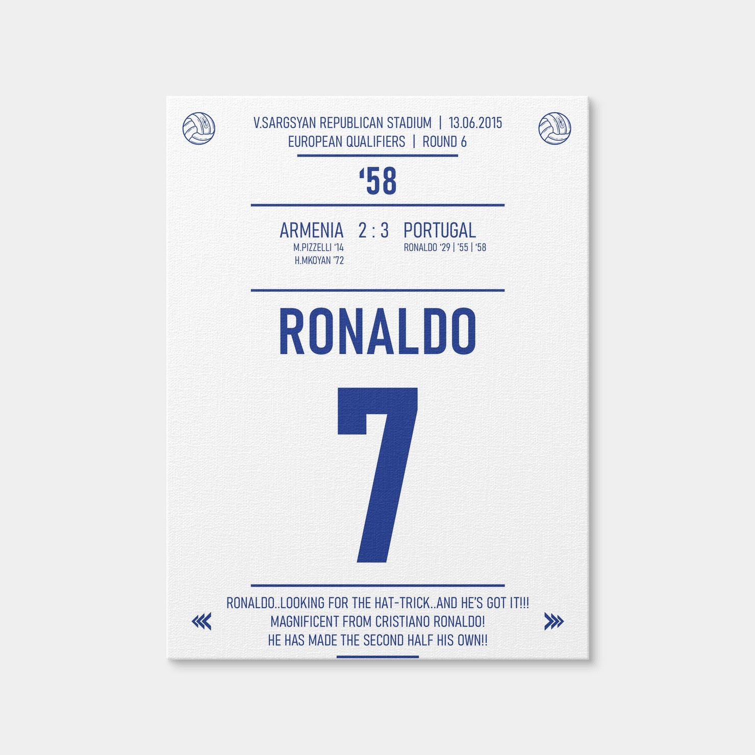 AUTO-MOCKUP WHITE | Cristiano Ronaldo Jersey | 1 Piece | Gallery Wrap Canvas | group=3x4