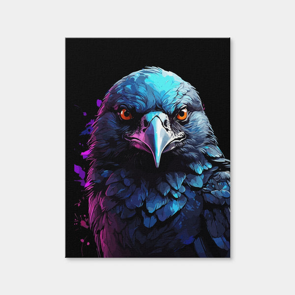 Crow Animal Colorful Wall Art — Canvas Wrap Format preview