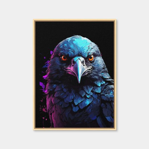Crow Animal Colorful Wall Art — Framed Canvas Format preview