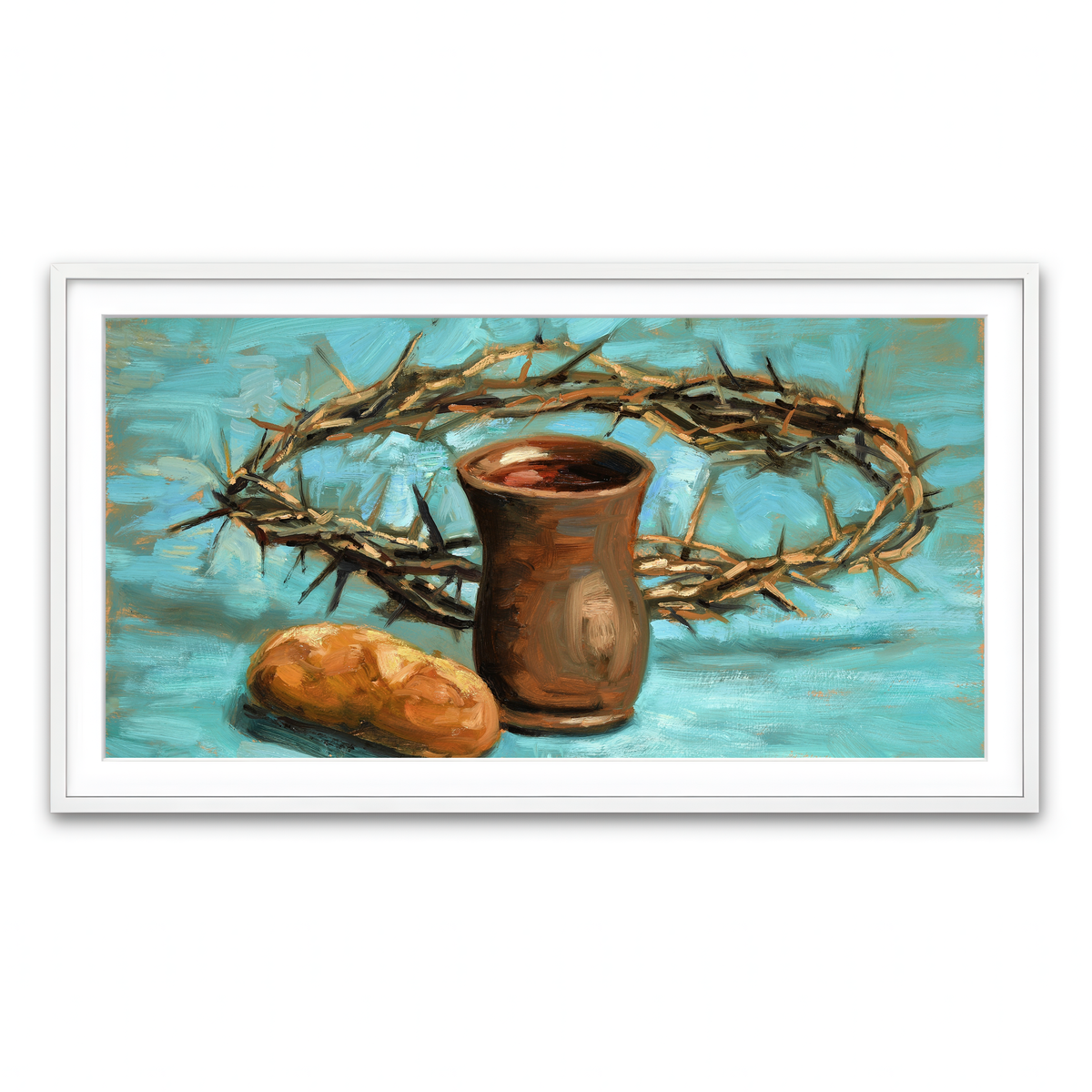 Framed Print 2x1 White