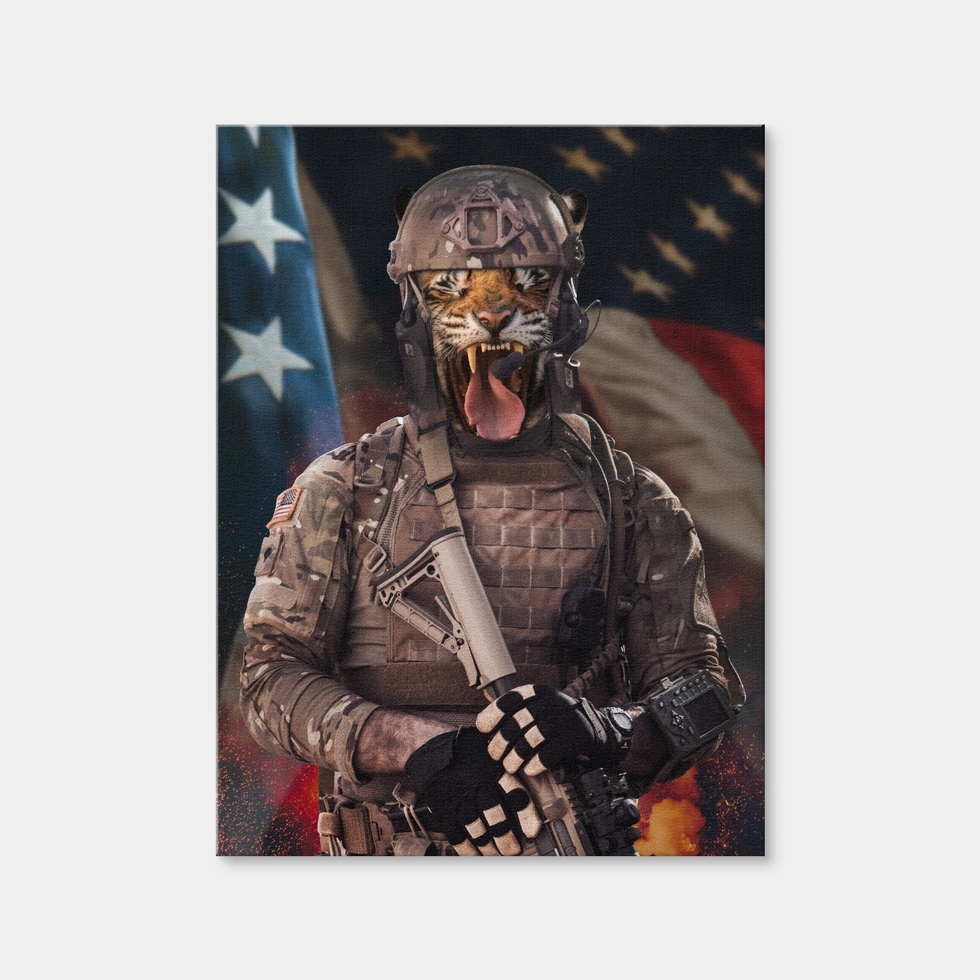 AUTO-MOCKUP WHITE | Cry Tiger Soldier | 1 Piece | Gallery Wrap Canvas | group=3x4