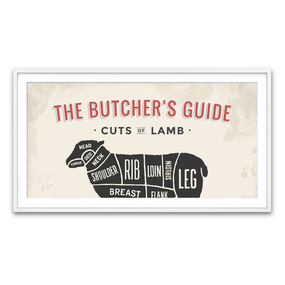 Framed Print 2x1 White