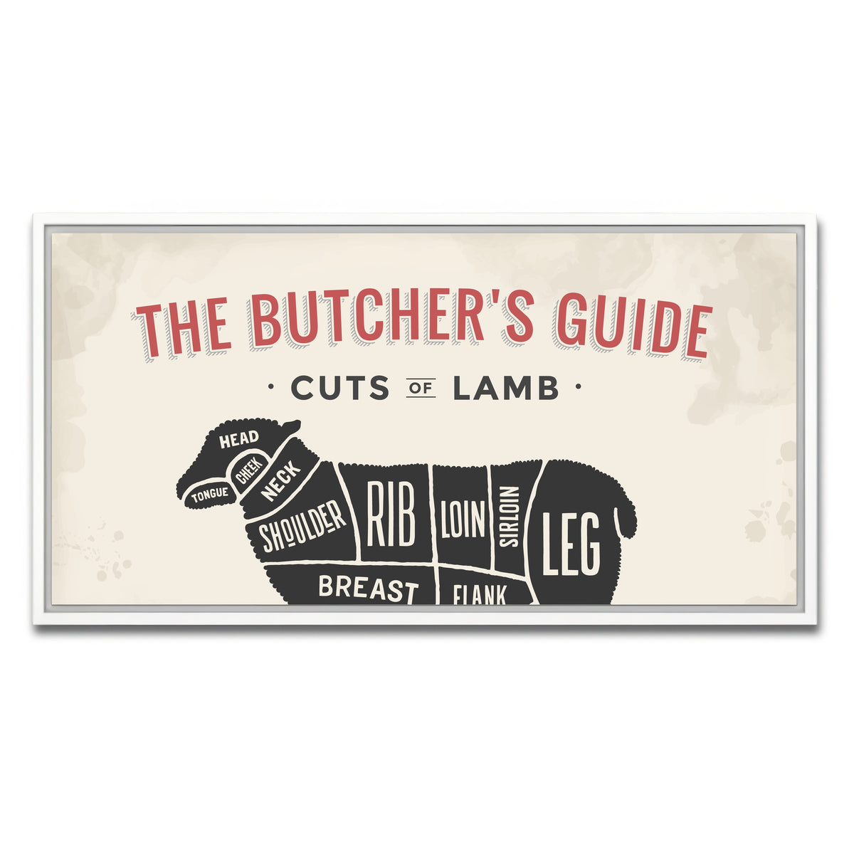 AUTO-MOCKUP WHITE | Cuts of Lamb | 1 Piece | White Framed Canvas | group=2x1