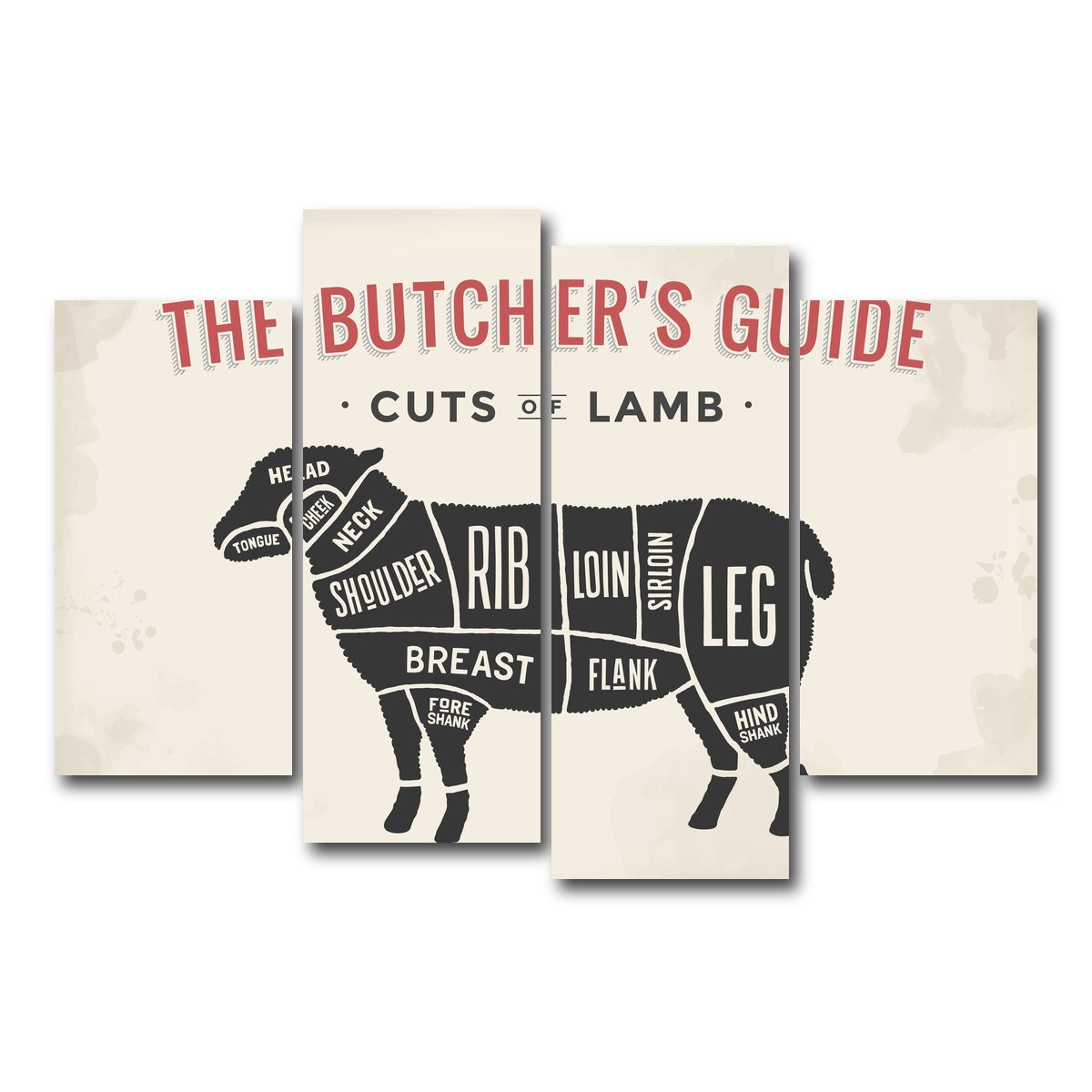 AUTO-MOCKUP WHITE | Cuts of Lamb | 4 Piece | Gallery Wrap Canvas | group=4_short