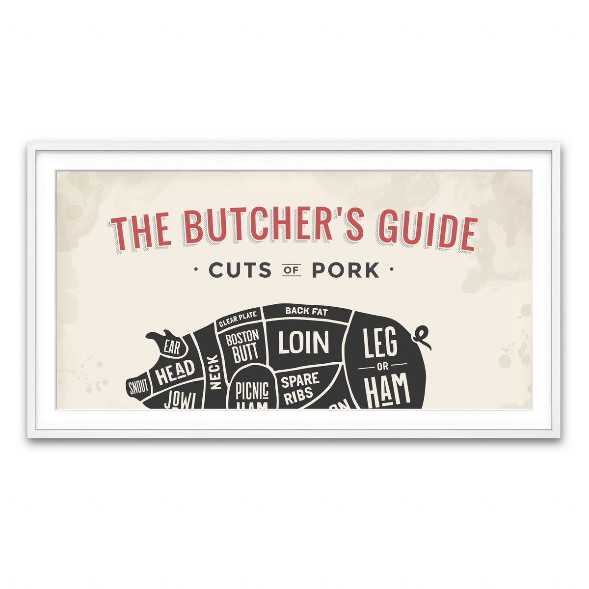 Framed Print 2x1 White