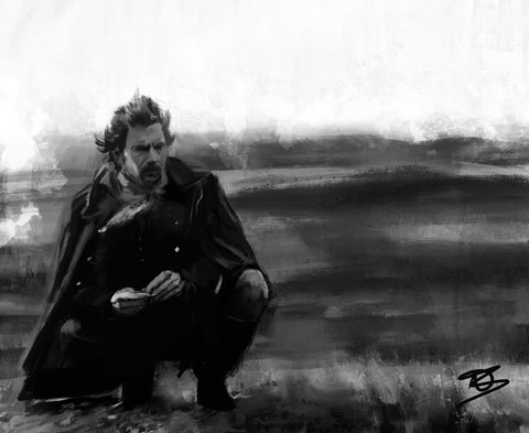 Dances with Wolves Grayscale Wall Art