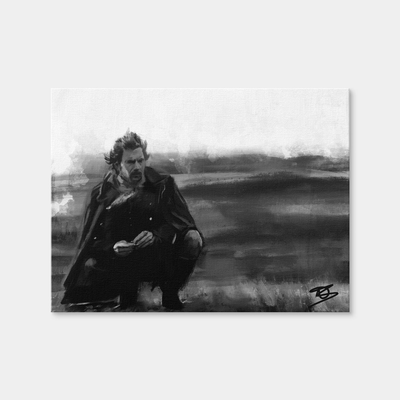 AUTO-MOCKUP WHITE | Dances with Wolves Grayscale | 1 Piece | Gallery Wrap Canvas | group=4x3