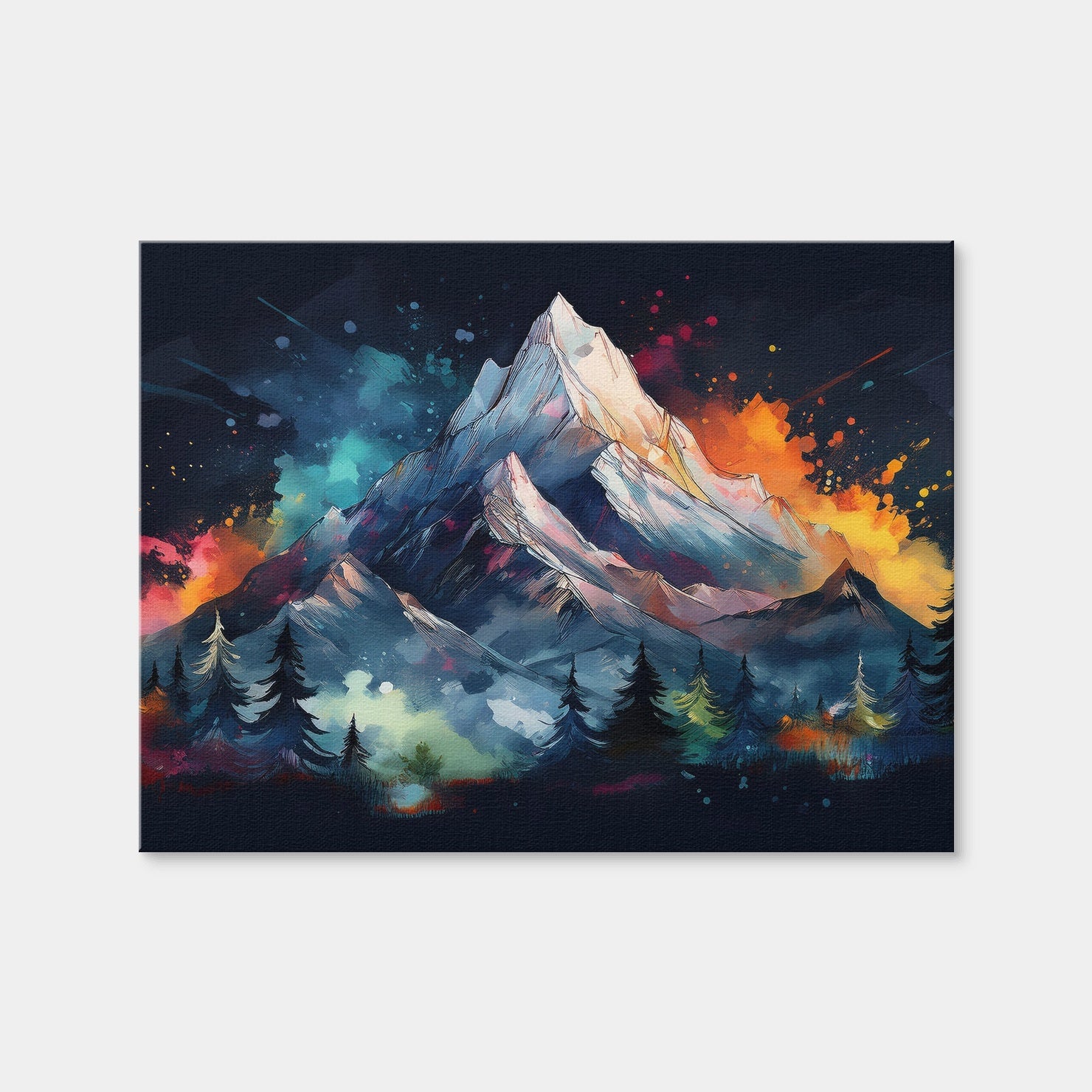 AUTO-MOCKUP WHITE | Dark Colored Mountain | 1 Piece | Gallery Wrap Canvas | group=4x3