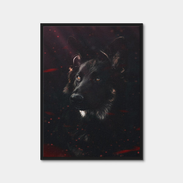 Dark Dog Wall Art — Framed Canvas Format preview