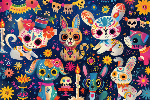 Day of the Dead Animals Wall Art