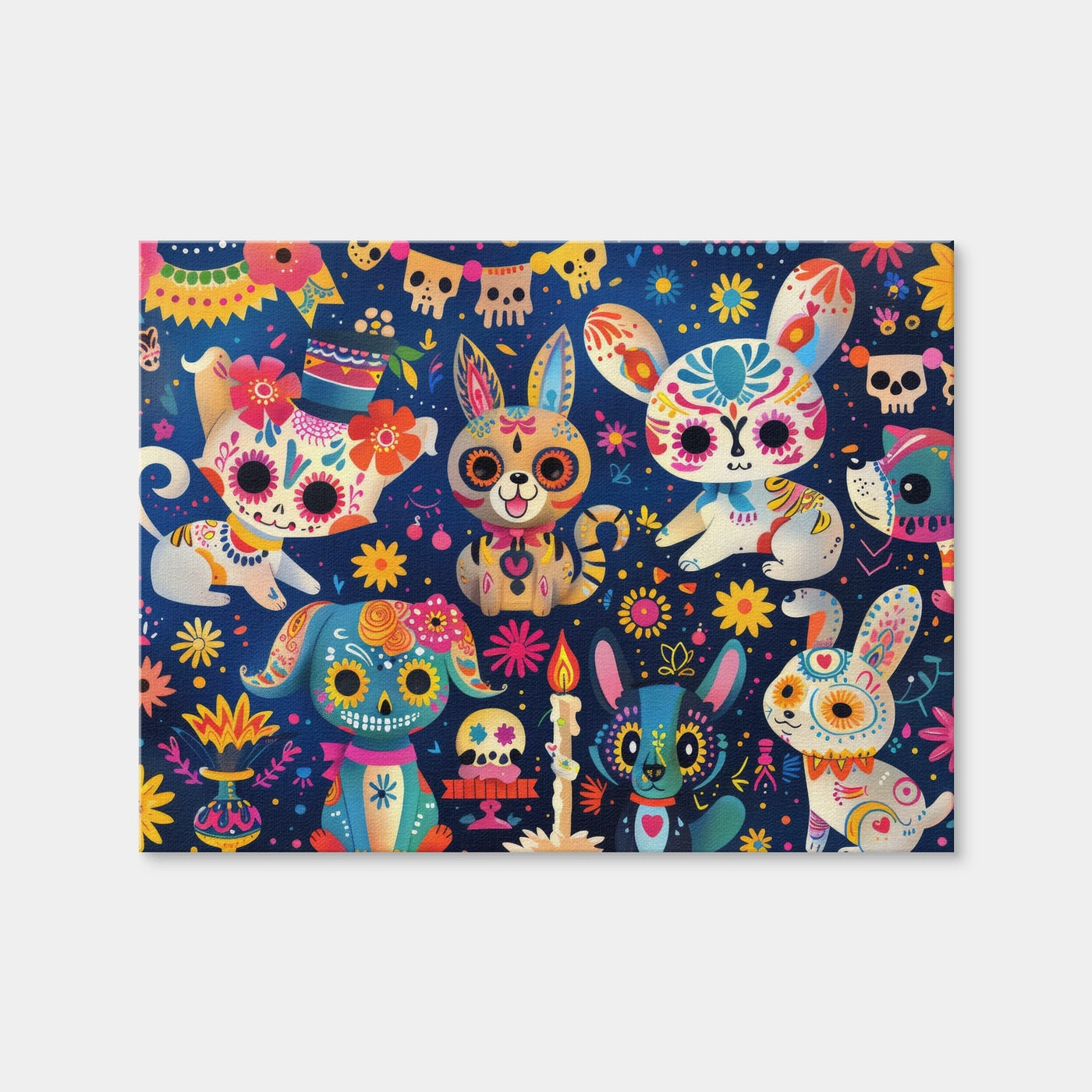 AUTO-MOCKUP WHITE | Day of the Dead Animals | 1 Piece | Gallery Wrap Canvas | group=4x3