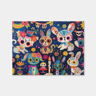 AUTO-MOCKUP WHITE | Day of the Dead Animals | 1 Piece | Gallery Wrap Canvas | group=4x3
