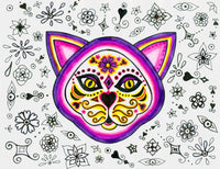 Day of the Dead Cat Skeleton Wall Art