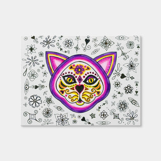 AUTO-MOCKUP WHITE | Day of the Dead Cat Skeleton | 1 Piece | Gallery Wrap Canvas | group=4x3