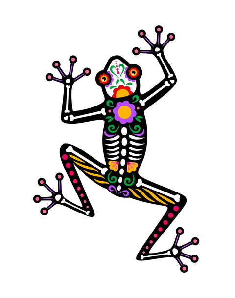 Day of the Dead Frog Skeleton Wall Art