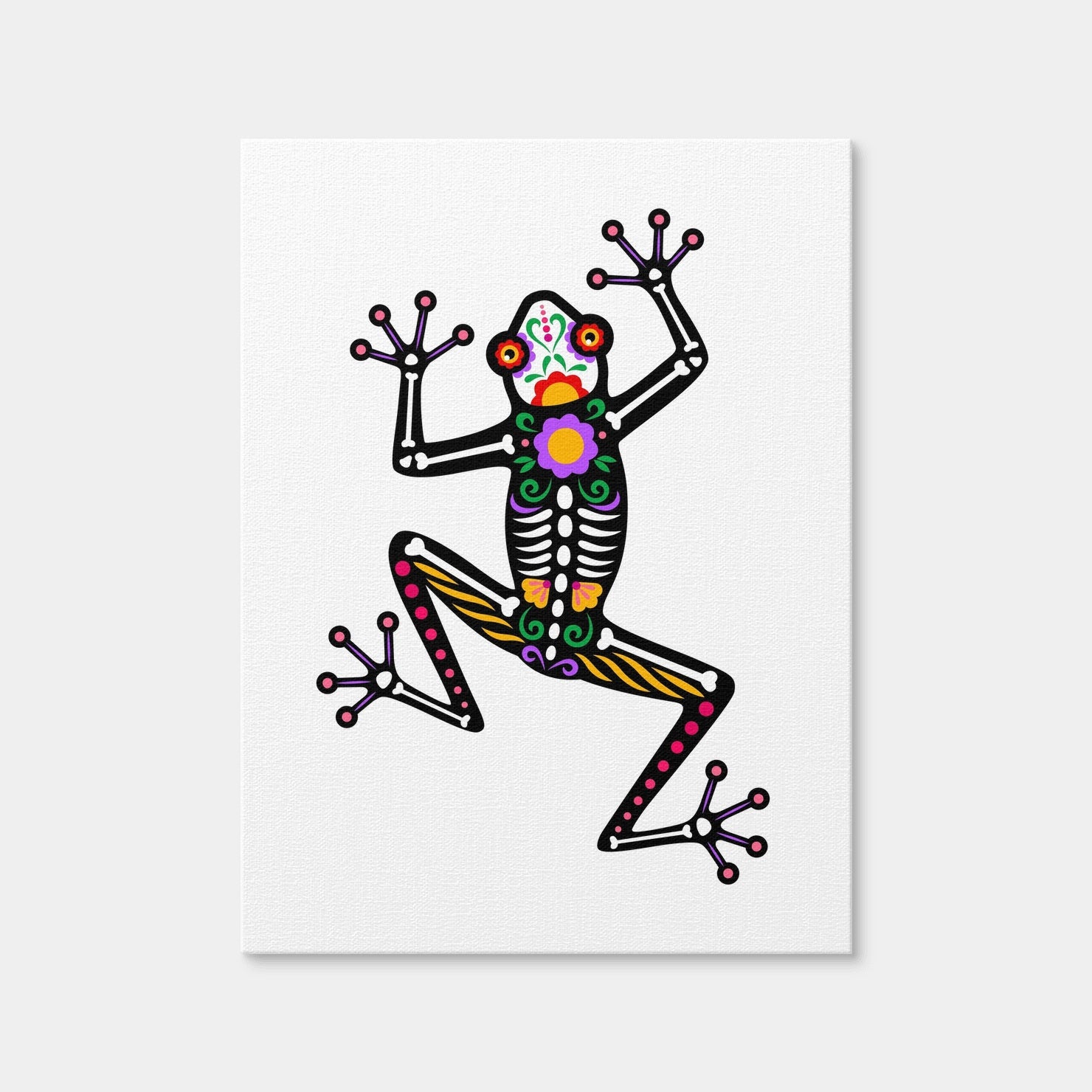 AUTO-MOCKUP WHITE | Day of the Dead Frog Skeleton | 1 Piece | Gallery Wrap Canvas | group=3x4