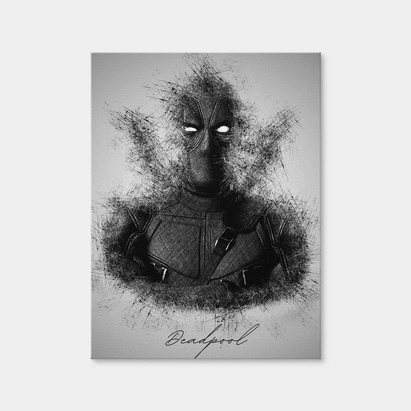 AUTO-MOCKUP WHITE | DeadPool Sketch | 1 Piece | Gallery Wrap Canvas | group=3x4