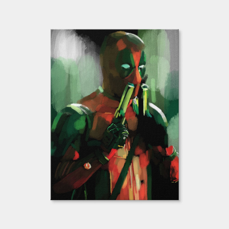 AUTO-MOCKUP WHITE | Deadpool With Guns | 1 Piece | Gallery Wrap Canvas | group=3x4