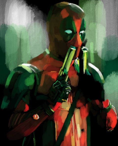Deadpool With guns Wall Art