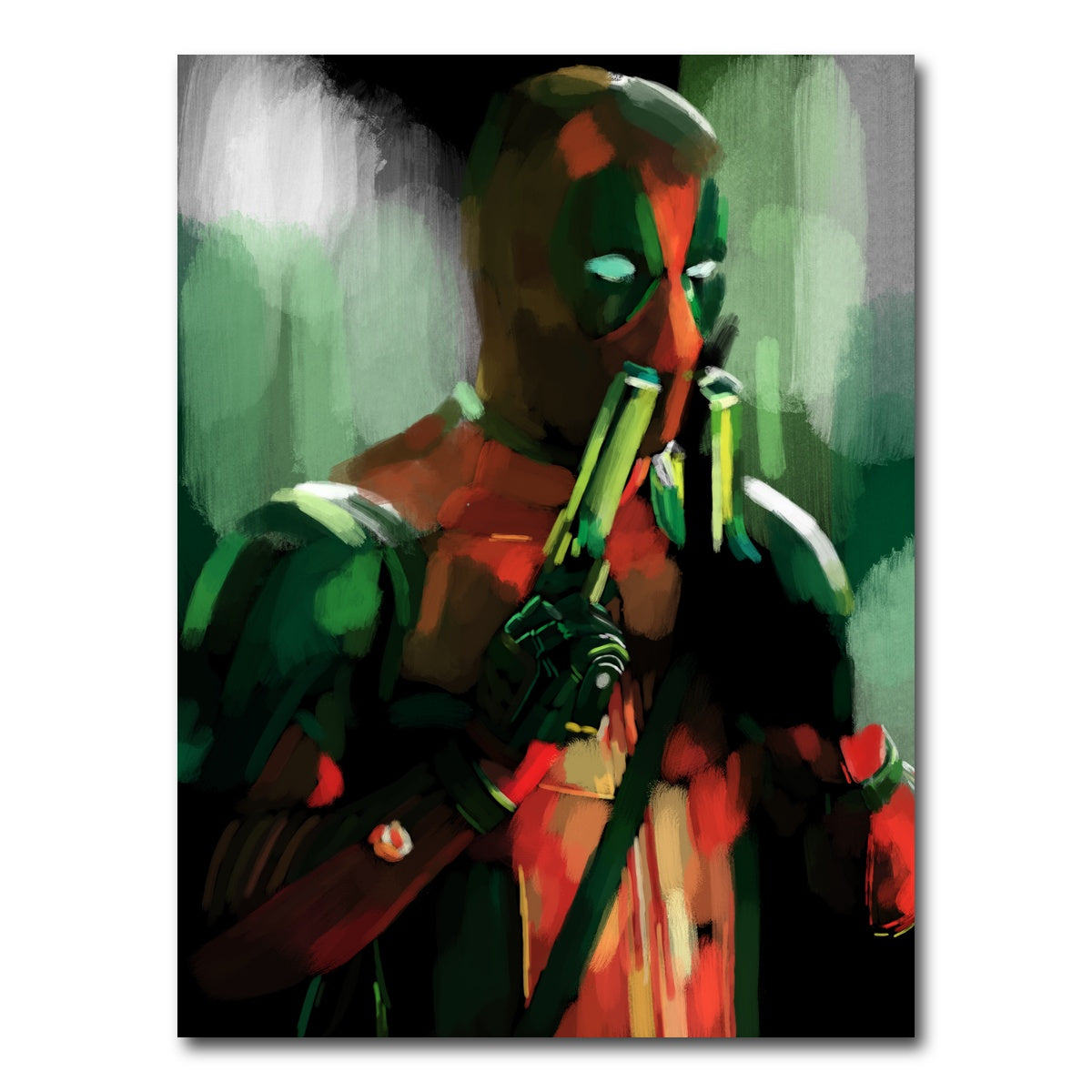 AUTO-MOCKUP WHITE | Deadpool With guns | 1 Piece | Gallery Wrap Canvas | group=3x4