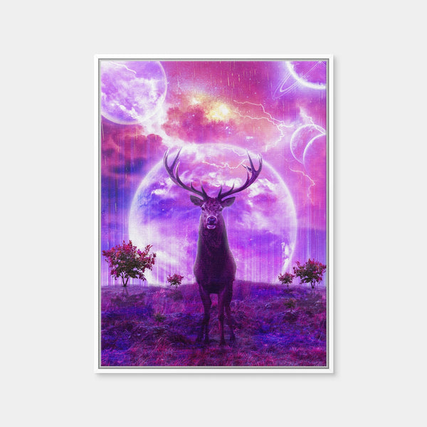 Deer Space Wall Art — Framed Canvas Format preview
