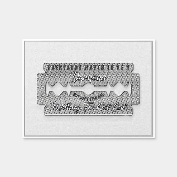 Diamond Razorblade Wall Art — Framed Canvas Format preview