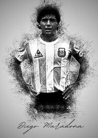 Diego Maradona Sketch Wall Art