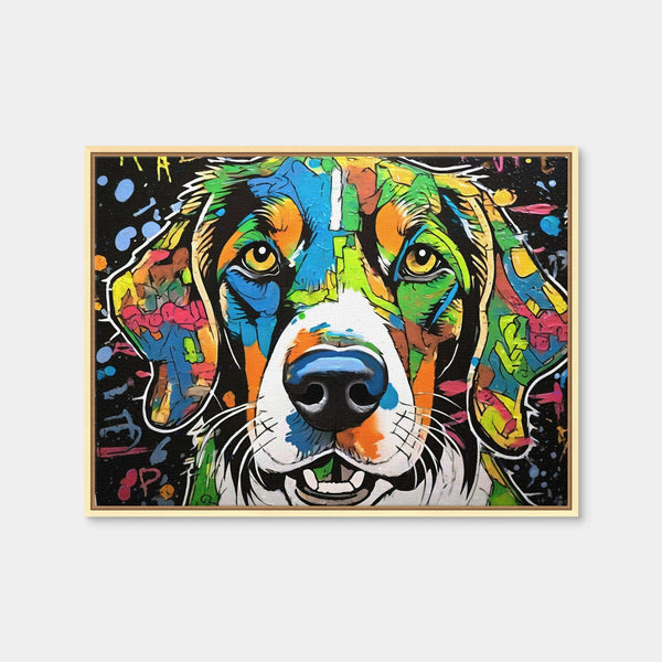 Dog Graffiti Wall Art — Framed Canvas Format preview