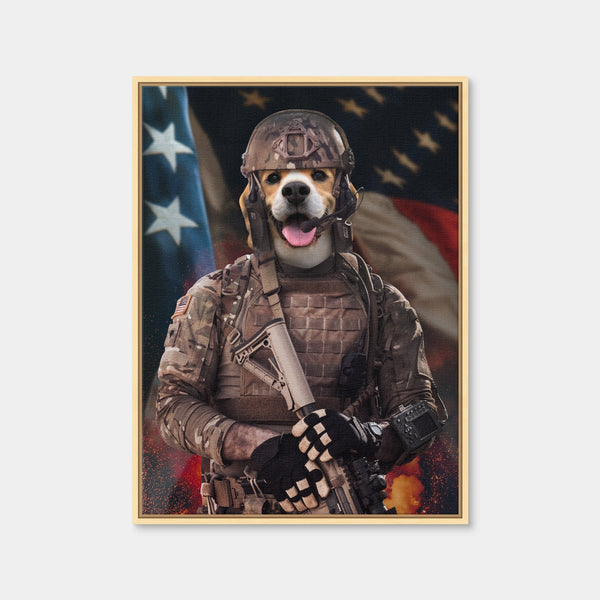 Dog Soldier Wall Art — Framed Canvas Format preview
