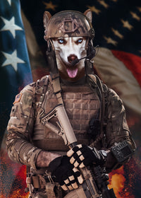 Doggy Soldier Wall Art